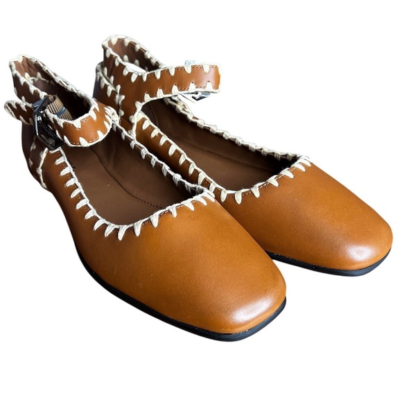 NEW Free People Crochet Mystic Mary Jane Flats Size 9 Tan - Picture 4 of 12